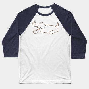 Elephant Lapel Lineart Baseball T-Shirt